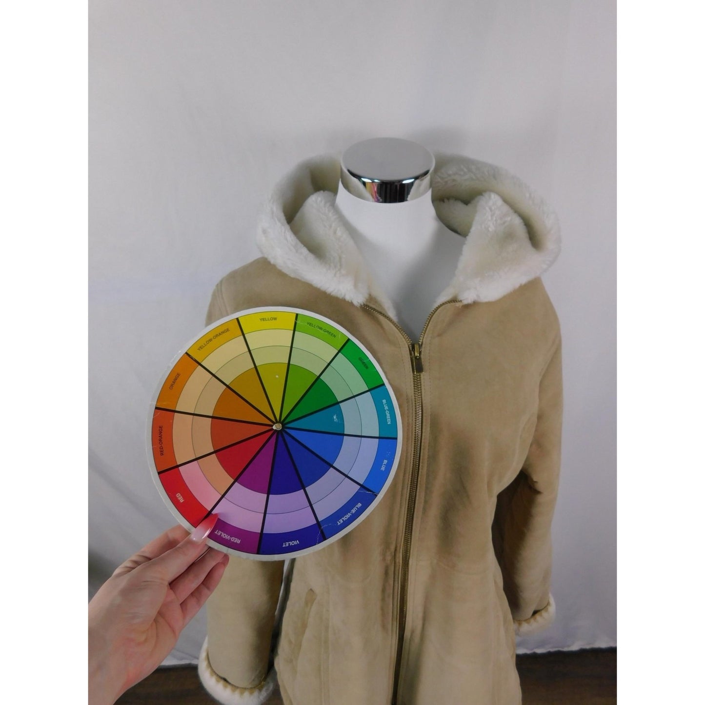 Croft & Barrow Tan Suede Hooded Jacket L Sherpa Lined