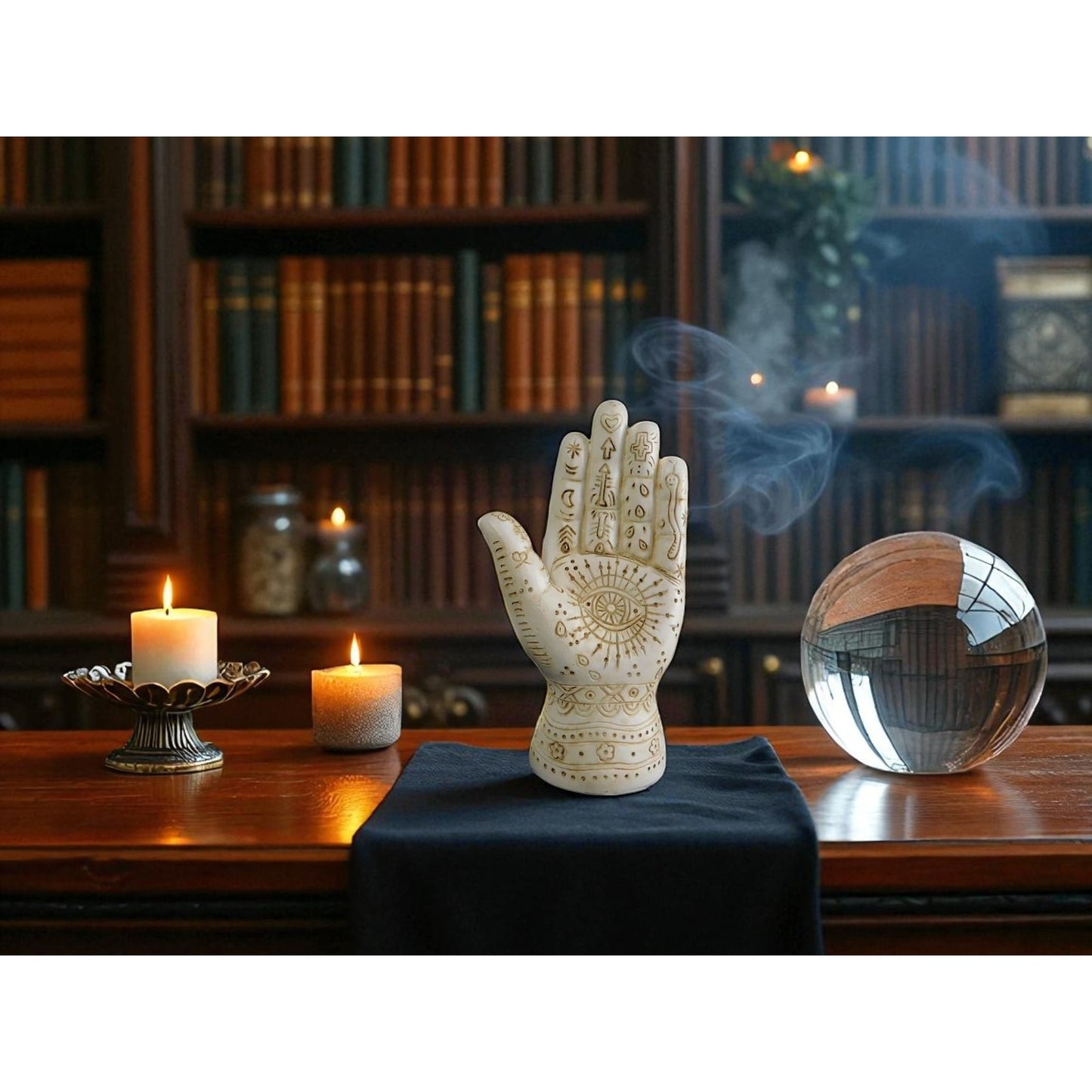 Mystical Witchy Palmistry Hand Statue Palm Reading Boho Psychic Decor 5"