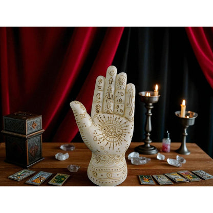 Mystical Witchy Palmistry Hand Statue Palm Reading Boho Psychic Decor 5"