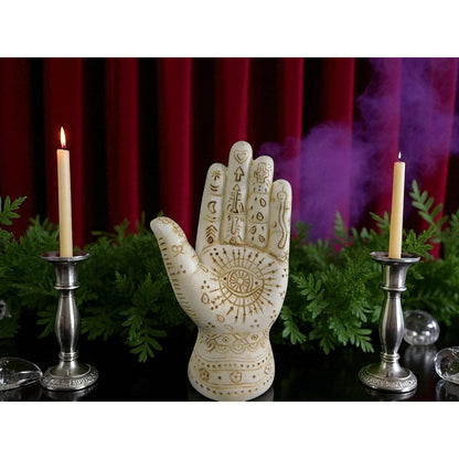 Mystical Witchy Palmistry Hand Statue Palm Reading Boho Psychic Decor 5"