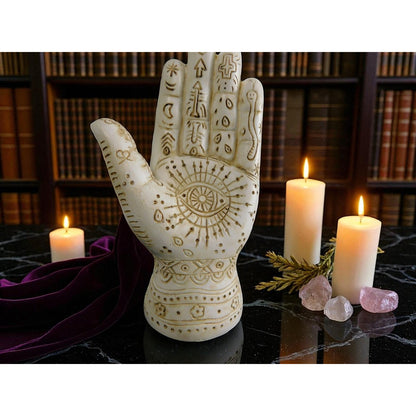 Mystical Witchy Palmistry Hand Statue Palm Reading Boho Psychic Decor 5"