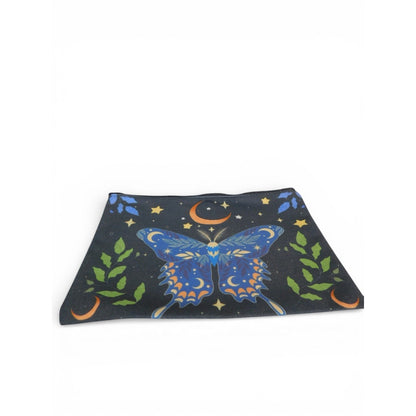 Travel Cosmetic Bag Zipper Pouch Blue Butterfly Moon Stars Black Women Cleanser