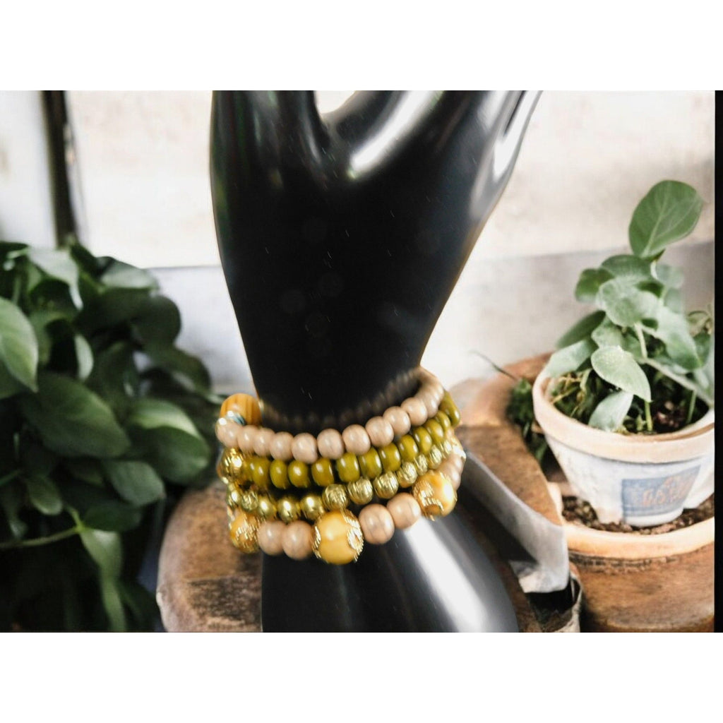 Boho Tree Of Life Multi Layer Stone Beaded Stretch Bracelet Set