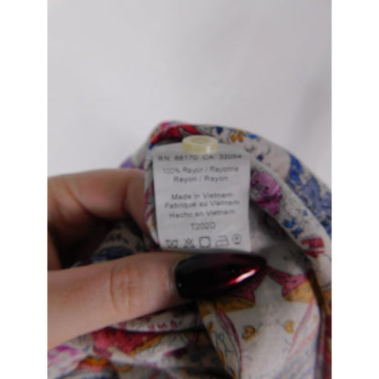 11-1 Tylho Multicolor Paisley Tunic Dress XS - Long Sleeve Boho - Excellent