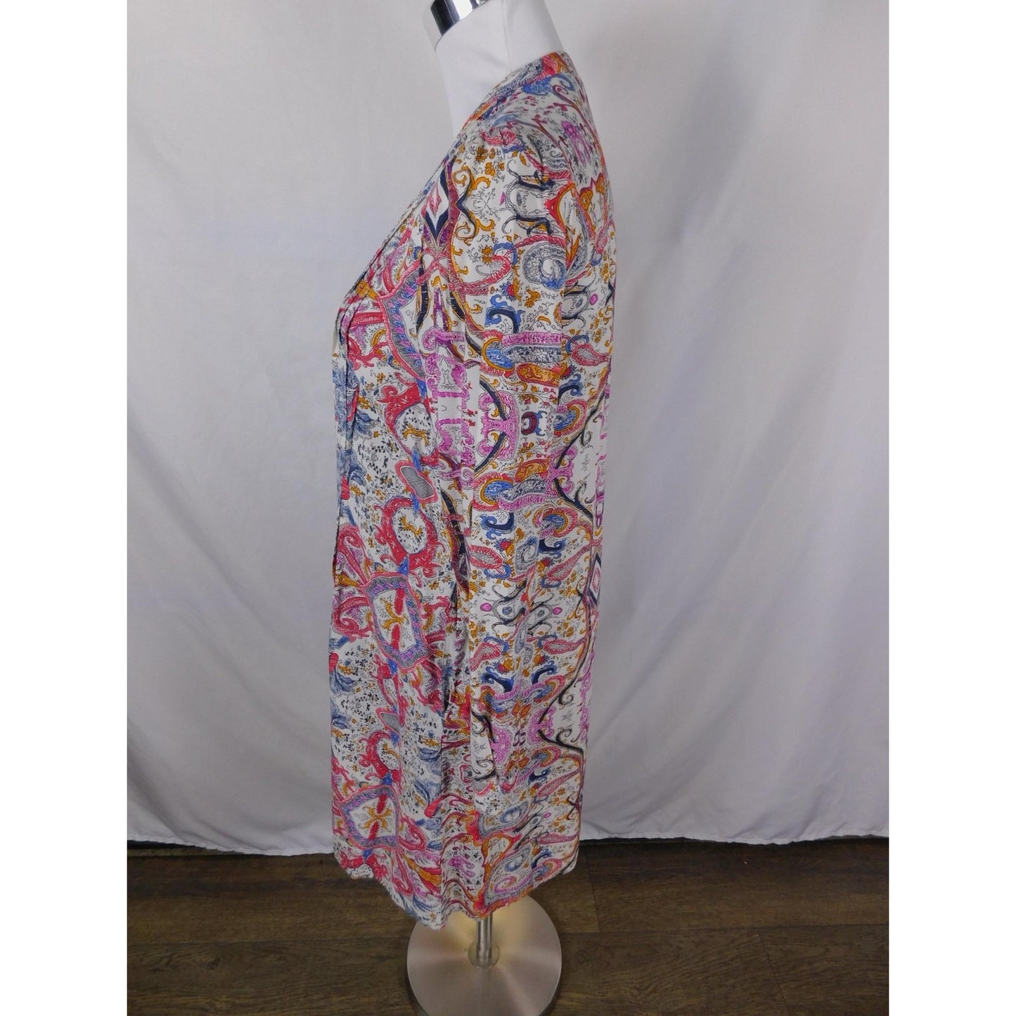 11-1 Tylho Multicolor Paisley Tunic Dress XS - Long Sleeve Boho - Excellent