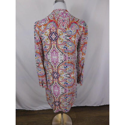 11-1 Tylho Multicolor Paisley Tunic Dress XS - Long Sleeve Boho - Excellent
