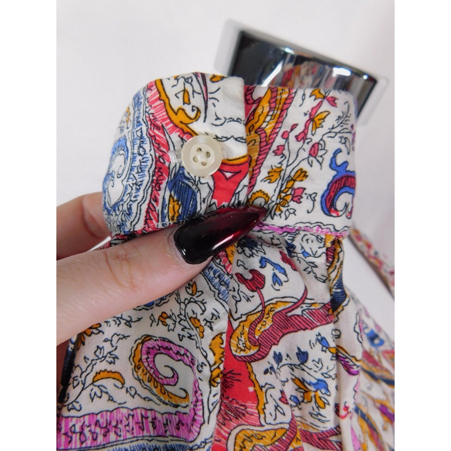 11-1 Tylho Multicolor Paisley Tunic Dress XS - Long Sleeve Boho - Excellent