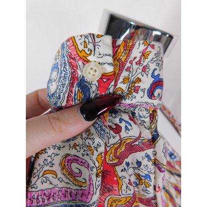 11-1 Tylho Multicolor Paisley Tunic Dress XS - Long Sleeve Boho - Excellent