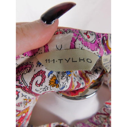 11-1 Tylho Multicolor Paisley Tunic Dress XS - Long Sleeve Boho - Excellent