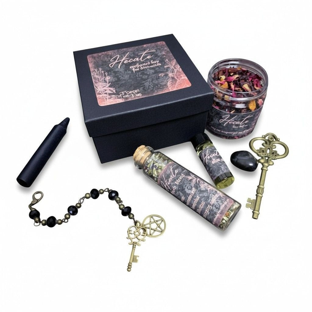 Hecate Enchanted Key DIY Kit - Crossroads & Divination - Glass Oil