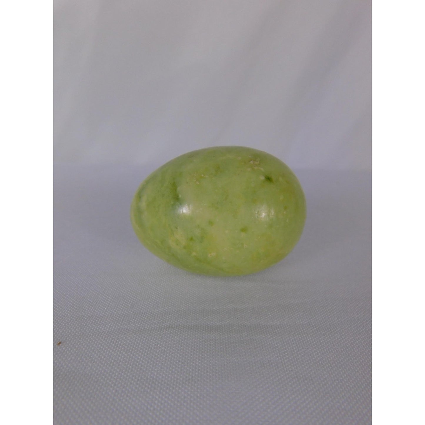 Green Stone Egg Polished Crystal 0.49 Lb Palm Stone Witch Altar Decor Display