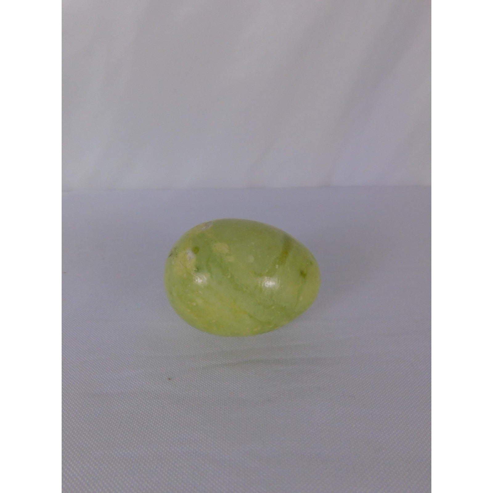 Green Stone Egg Polished Crystal 0.49 Lb Palm Stone Witch Altar Decor Display