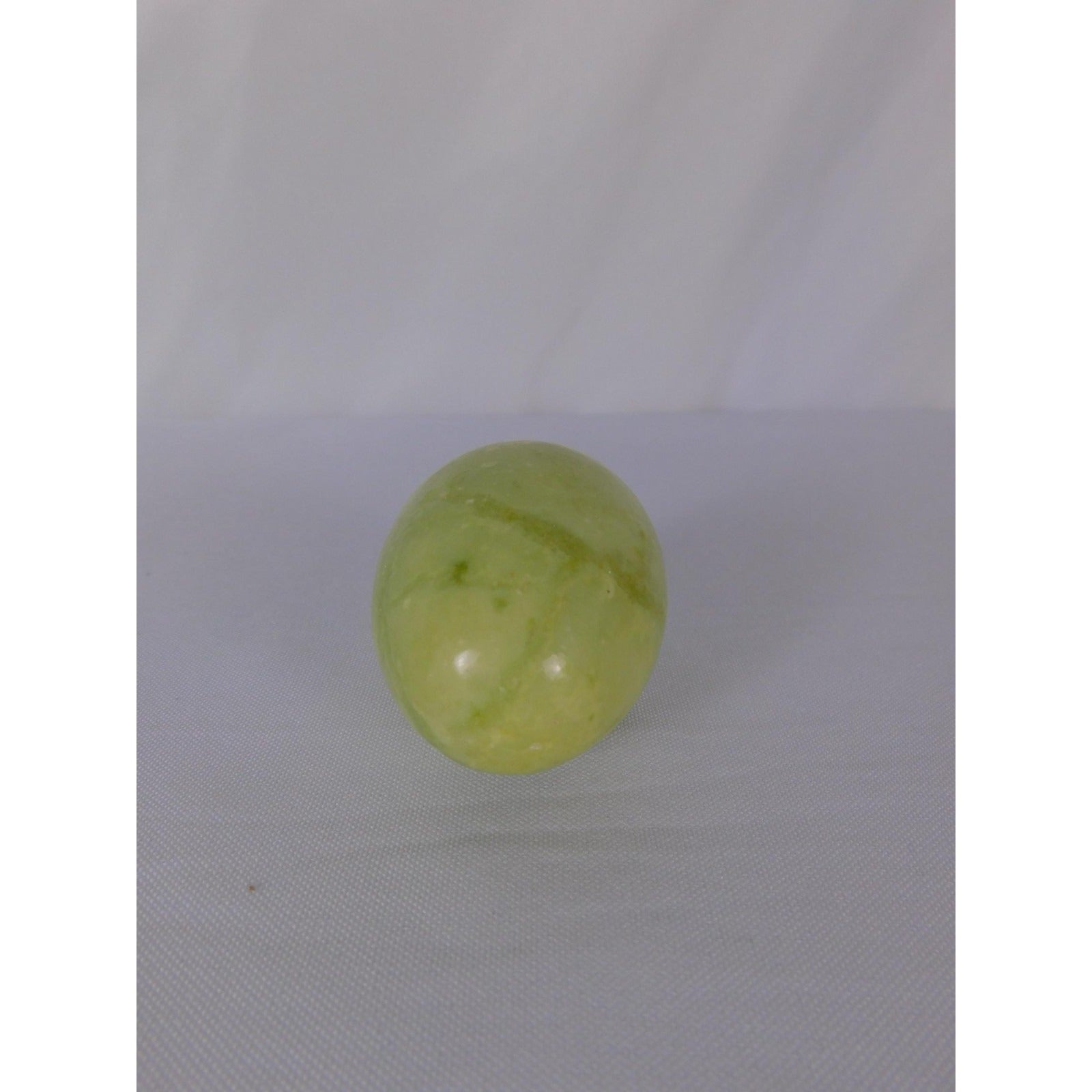 Green Stone Egg Polished Crystal 0.49 Lb Palm Stone Witch Altar Decor Display