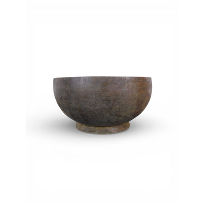 Vintage Hand Carved Wooden Bowls Rustic Primitive Set of 2