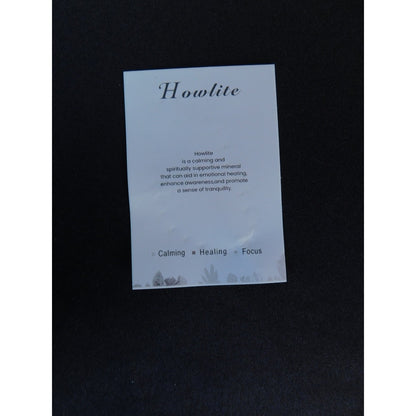 Howlite Gemstone Bead Bracelet Calming Healing Focus Stretch Unisex Jewelry Gift