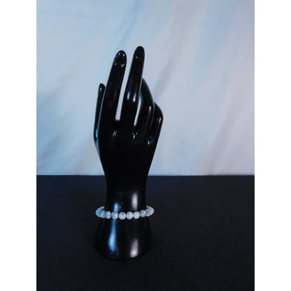 Howlite Gemstone Bead Bracelet Calming Healing Focus Stretch Unisex Jewelry Gift