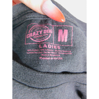 Crazy Dog T-Shirts Shirt Womens Medium Gray Still Plays With Dolls Voodoo Tee