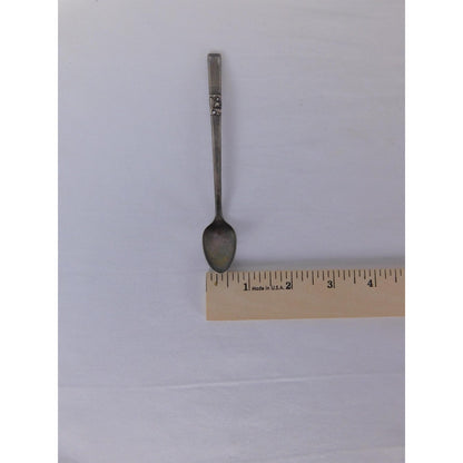Vintage Floral Handle Teaspoon Silver Metal Traditional Flatware Single Spoon