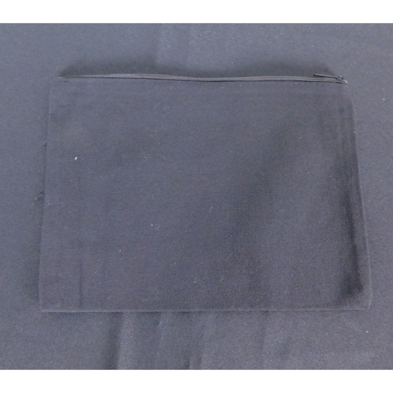 Celestial Canvas Zipper Pouch 9" x 7" Sun & Moon Design Black & Gold