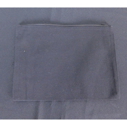 Celestial Canvas Zipper Pouch 9" x 7" Sun & Moon Design Black & Gold