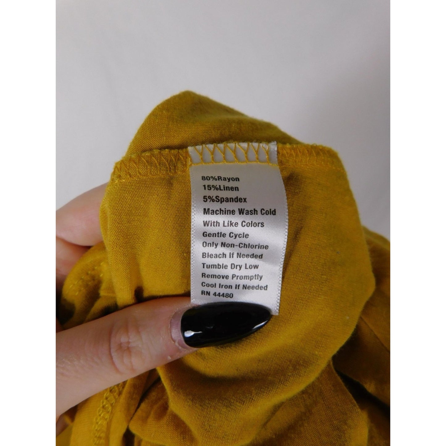 Wonderly Shirt Womens Large Yellow Lattice Neck Short Sleeve Linen Blend Tee Top