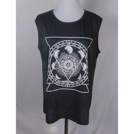 Celestial Mandala Sleeveless Tank Top Unisex Witchcore Dark Moon Phases