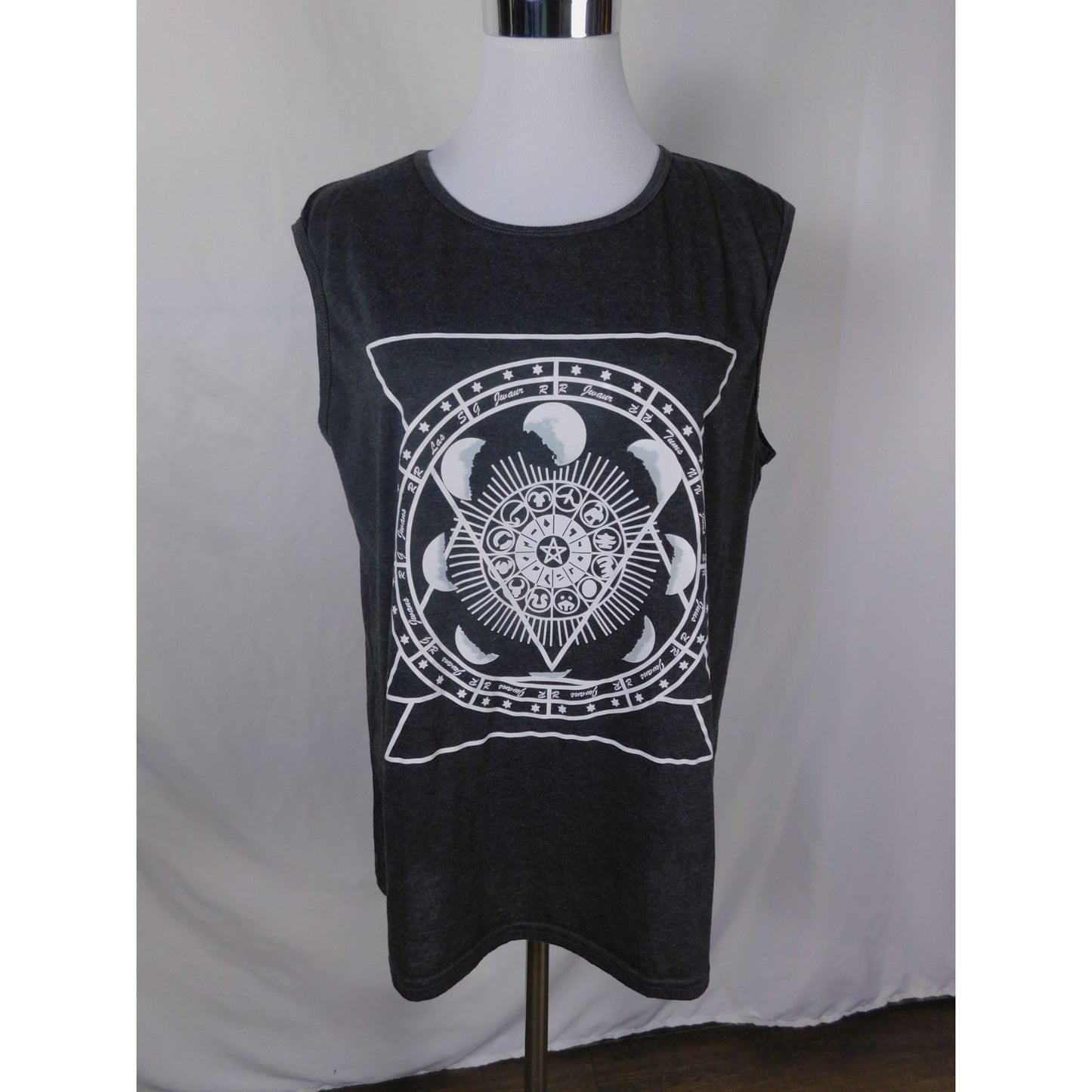 Celestial Mandala Sleeveless Tank Top Unisex Witchcore Dark Moon Phases