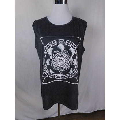 Celestial Mandala Sleeveless Tank Top Unisex Witchcore Dark Moon Phases