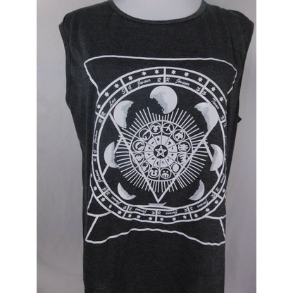 Celestial Mandala Sleeveless Tank Top Unisex Witchcore Dark Moon Phases