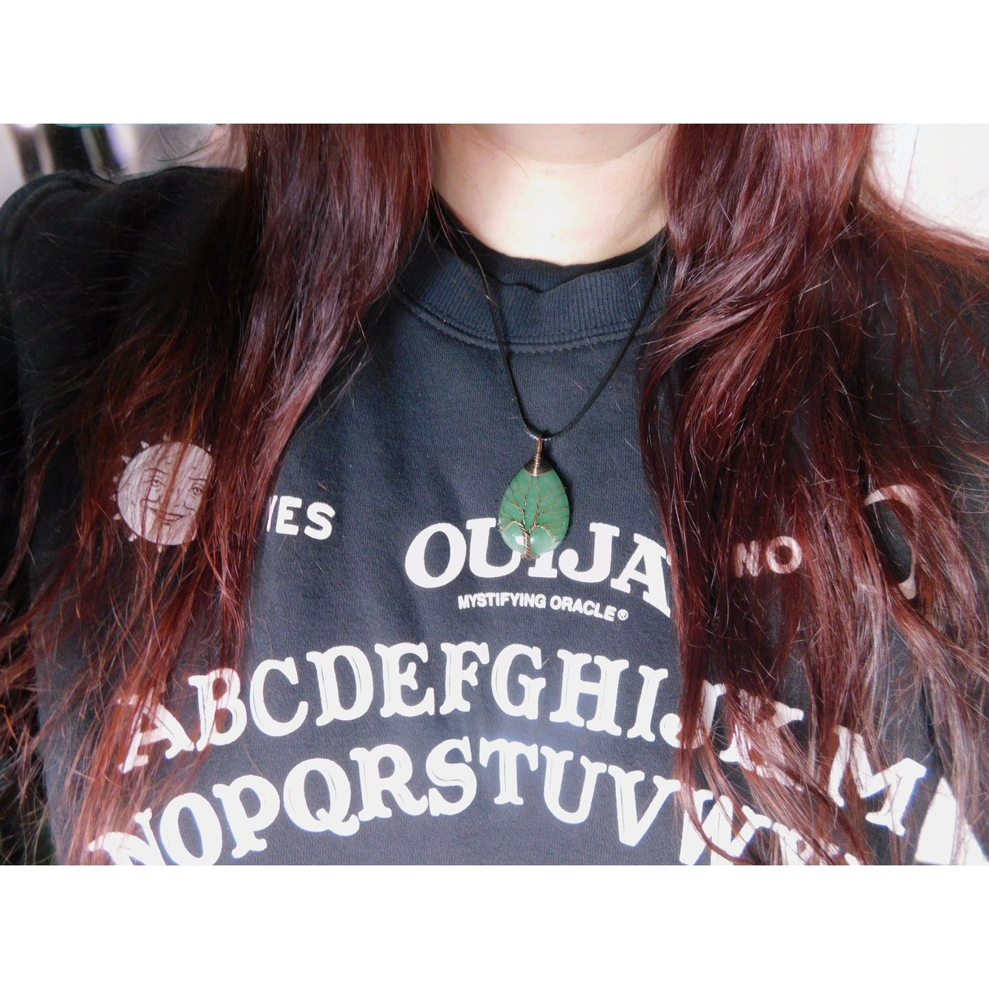 Green Aventurine Tree of Life Pendant Necklace Healing Crystal Jewelry 18" Cord