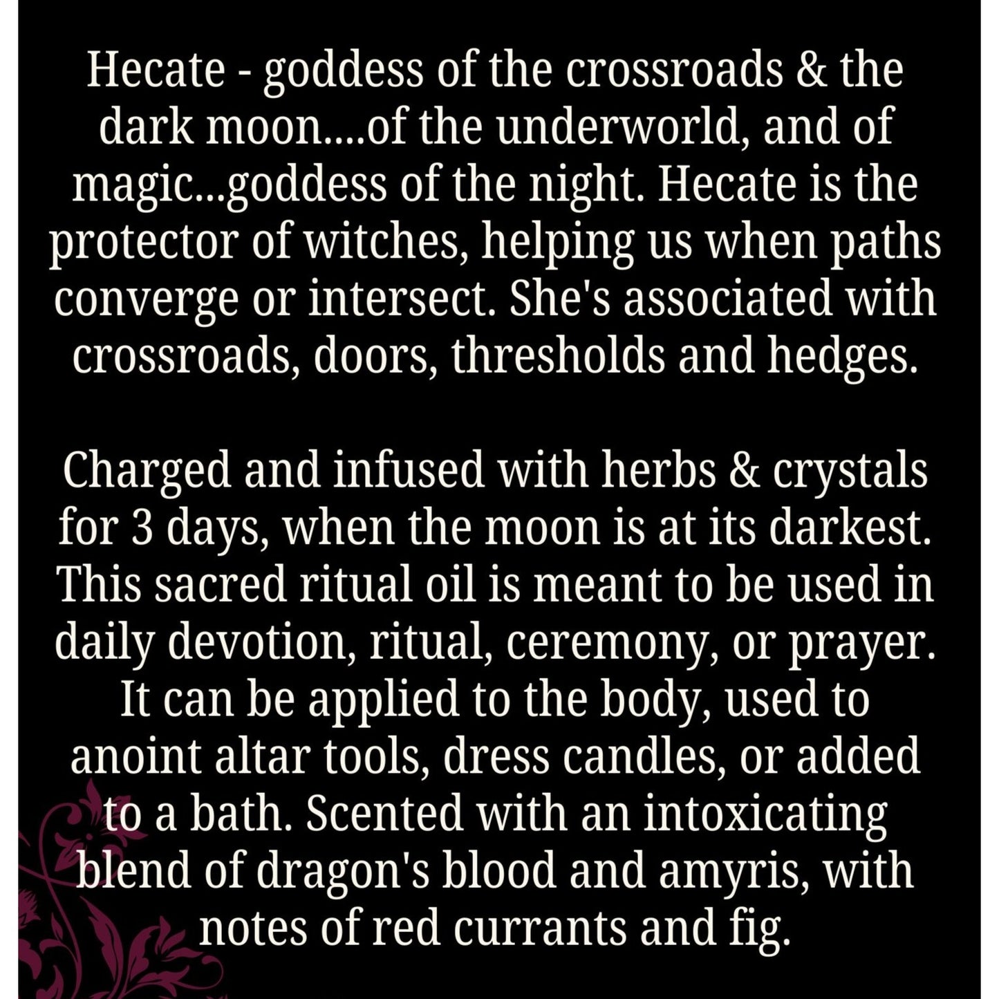 Hecate Ritual Oil 1oz Glass - Crossroads & Protection