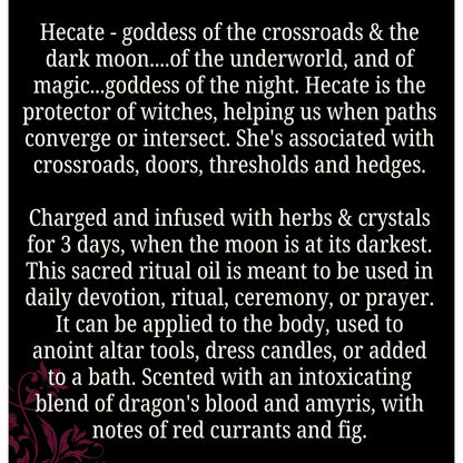Hecate Ritual Oil 1oz Glass - Crossroads & Protection
