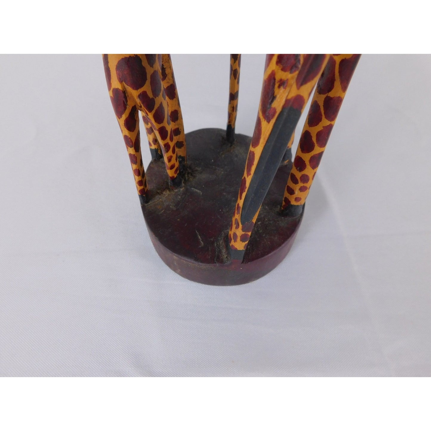 Brown Hand Carved Wooden Giraffe Figurine African Safari Wildlife Decor