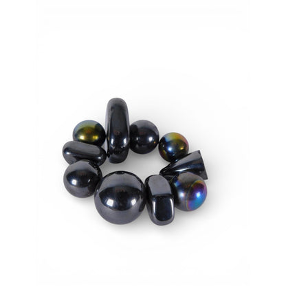 Iridescent Rainbow Hematite Bead Set – Magnetic Finish Jewelry Beads Loose Mix