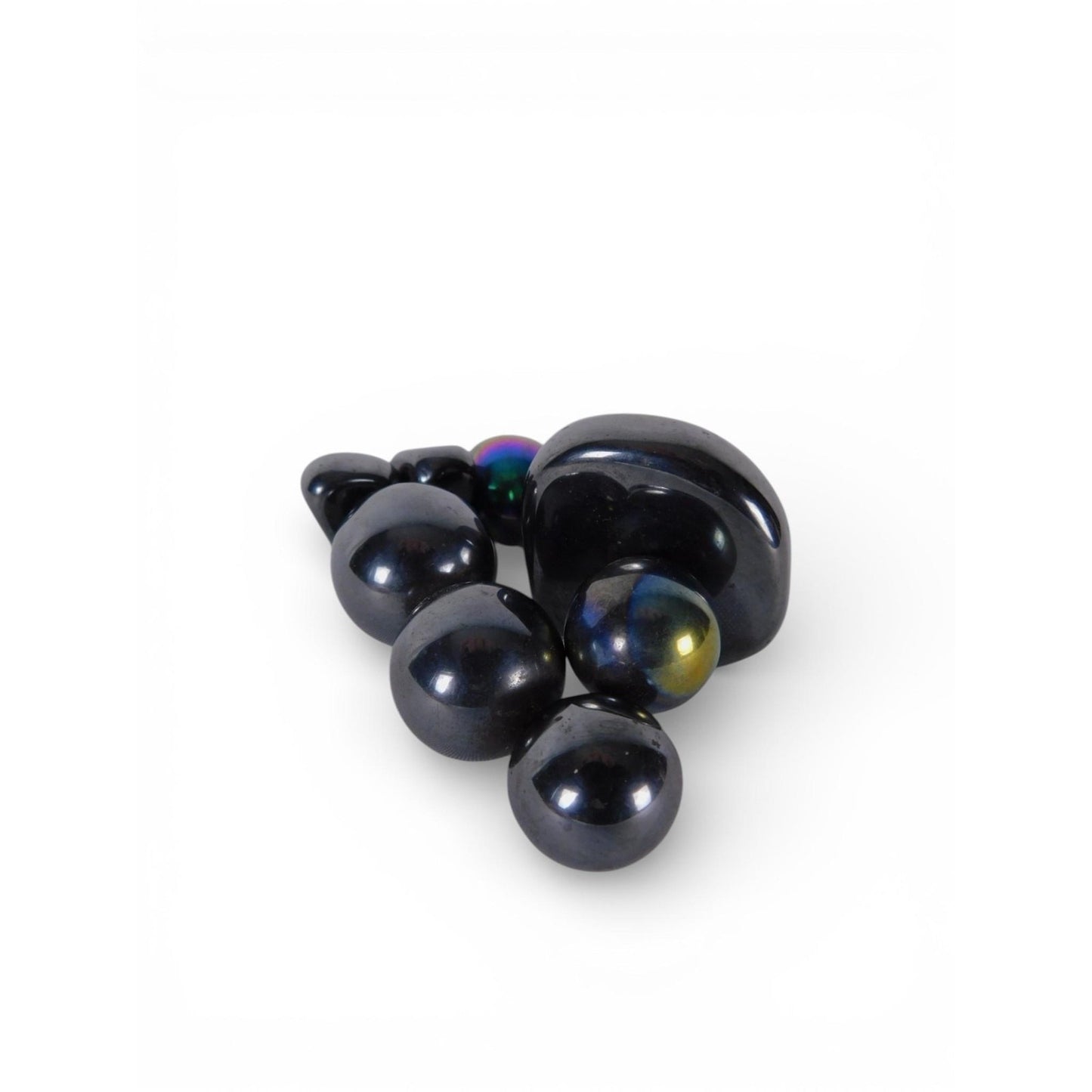Iridescent Rainbow Hematite Bead Set – Magnetic Finish Jewelry Beads Loose Mix