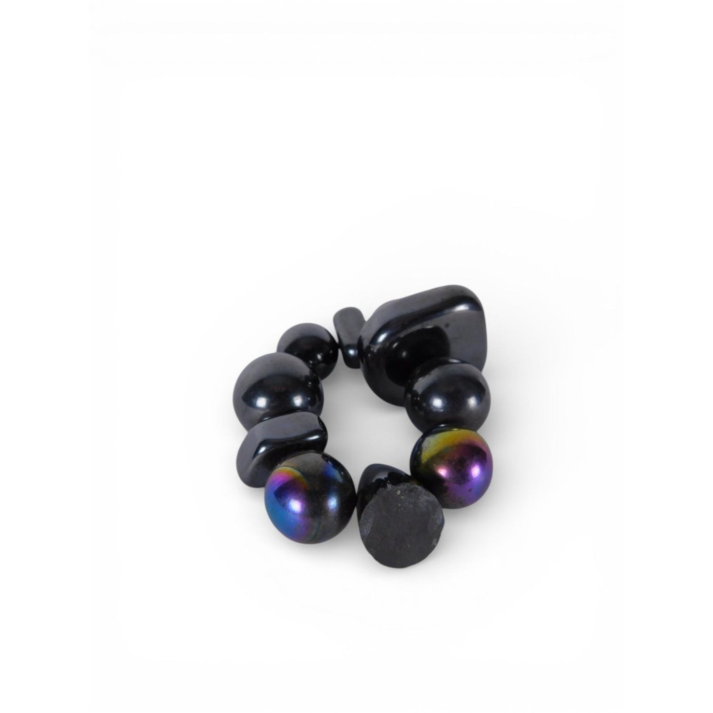 Iridescent Rainbow Hematite Bead Set – Magnetic Finish Jewelry Beads Loose Mix