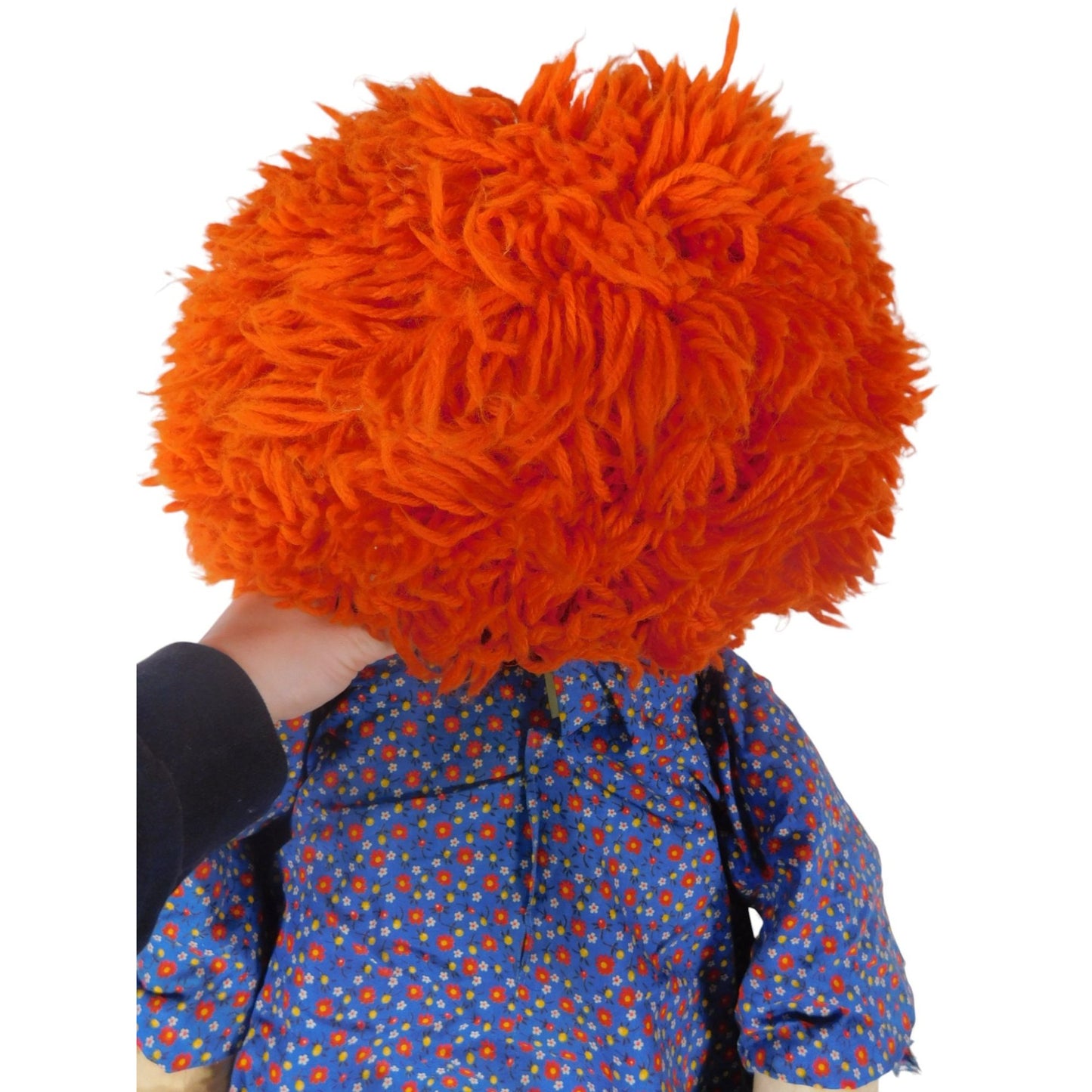 Vintage Large Raggedy Ann Style Cloth Doll 36" - Yarn Hair Poppet - Good